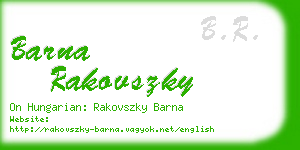 barna rakovszky business card